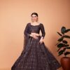 Tebi silk lehenga choli with thread and sequin embroidery, butterfly net dupatta – Pramukhmart