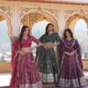 Designer Lehenga Choli Set with Embroidered Sequins in Rani Color – Pramukhmart
