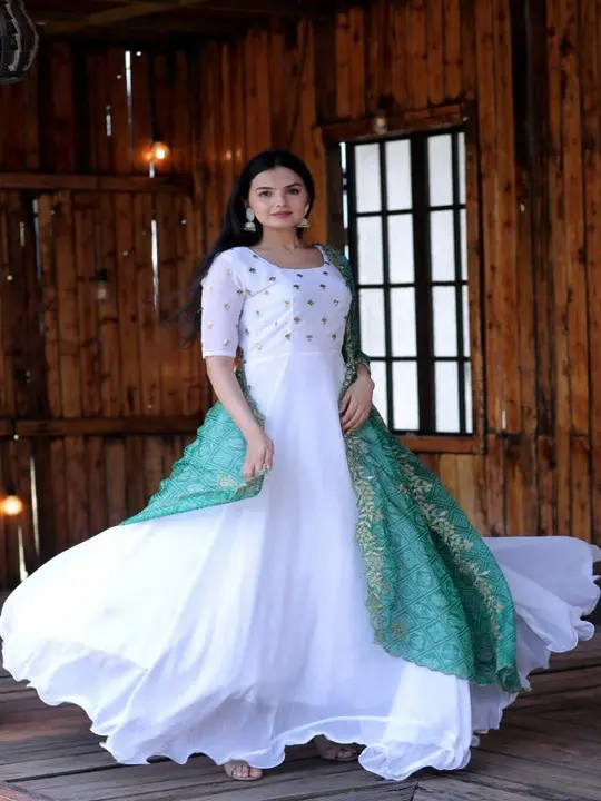 elegant faux georgette gown