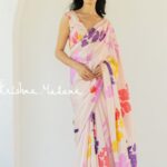 Spectacular Satin Silk Saree with Digital Print Blouse