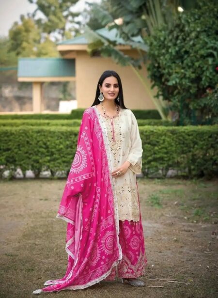 Vibrant Three-Piece Designer Salwar Kameez Set with Embroidery
