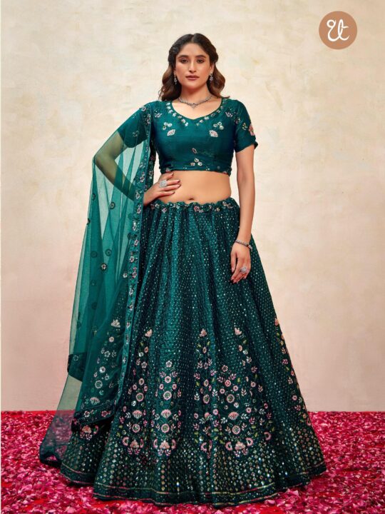 Elegant Fendy Silk Embroidered Lehenga Choli for Weddings