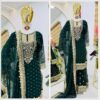 Elegant embroidered designer sharara suit set with dupatta for women – Pramukhmart