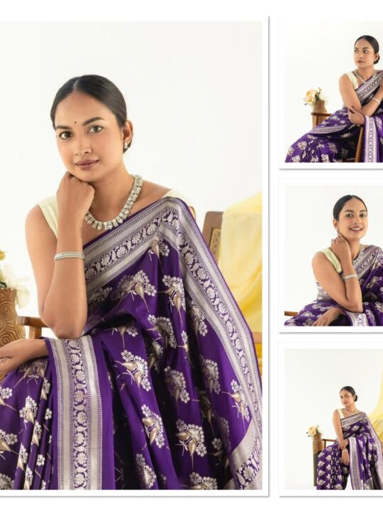 Soft Litchi Silk Kubera Pattu Saree with Weaving Border - Pramukhmart