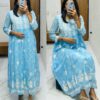 Printed Georgette Embroidered Kurti with Crepe Inner – Pramukhmart