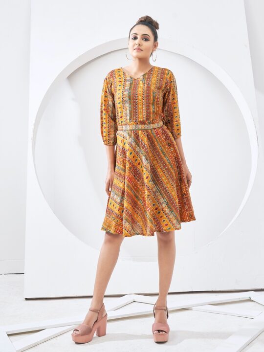 Casual Printed Cotton Top with Short Sleeves