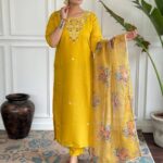 Elegant Floral Cotton Kurta Set for Women with Dupatta