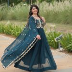Golden Zari Work Anarkali Suit – Elegant Festive & Wedding Wear