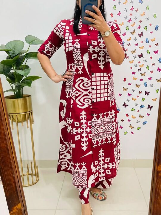 A-Line Co-ord Set for Women –Stylish Top with Ankle-Length Pants