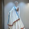 Cotton chaniya choli with fancy spaghetti blouse featuring vintage work and mirror lace dupatta