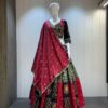 Ikkat cotton chaniya choli with heavy gamthi work and kora silk dupatta