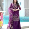 Fancy Kurti Sharara Set with Embroidery and Printed Dupatta – Pramukhmart