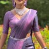 Elegant Soft Lichi Silk Saree Displaying Jacquard Border