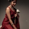 Handcrafted Embroidered Organza Saree with Heavy Silk Blouse for Weddings