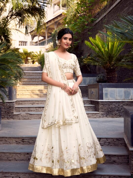 Golden Zari Embroidered Lehenga Set