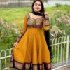 Model wearing Vichitra Silk Kurti Set with dupatta