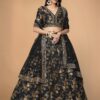 Elegant slub silk lehenga with zari embroidery for bridal occasions