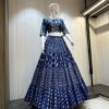 Denim Print Camric Cotton Chaniya Choli with Printed Dupatta and Lined Lehenga