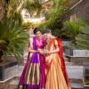 Elegant Paithani Jacquard Silk Lehenga Choli with Zari Weaving Work