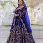 Velvet Bridal Lehenga with Embroidery & Mirror Work