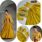 Festival Crop Top Lehenga Set with Chinon Jacket and Big Flair