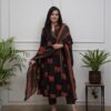 Cotton kurta set with elephant print and mirror neckline – Pramukhmart