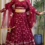 Embroidered Chaniya Choli with Butterfly Net Dupatta – Pramukhmart