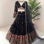 Semi-stitched Georgette Chaniya Choli with thread and sequin work