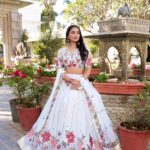 Front view of Georgette Chaniya Choli with sequins embroidery