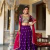 Vichitra Silk Lehenga Choli with Sequins and Thread Embroidery