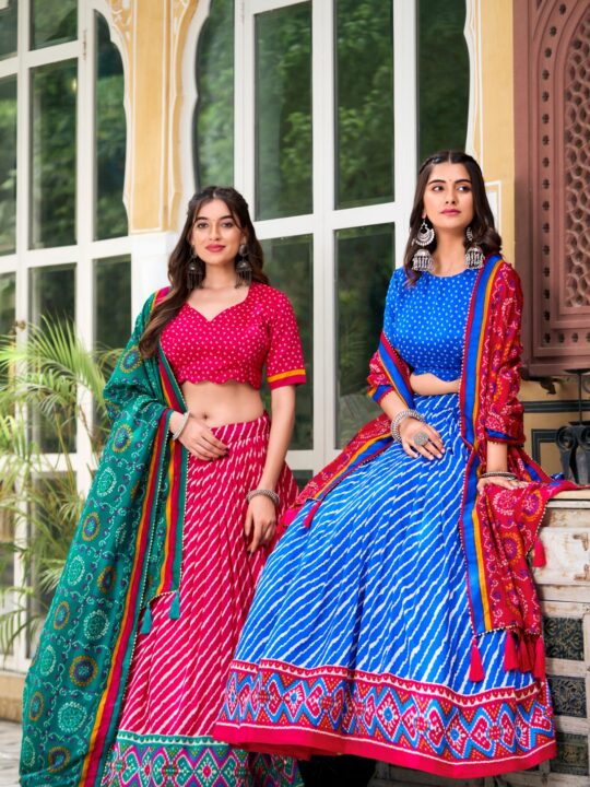leheriya tussar silk lehenga choli