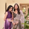 Marbal Floral Printed Saree with Lace Border and Unstitched Blouse by Pramukhmart
