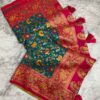 Handcrafted Pashamina Patola Saree with Zalar featuring multicolor heavy weaving work and jari border blouse by Pramukhmart