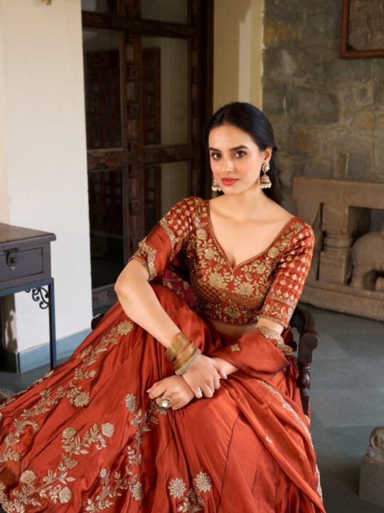 Unstitched Blouse with Embroidery and Lace Touch – Flat Lay