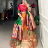 Paithani Jacquard Lehenga Choli with Zari Weaving and Embroidered Blouse - Pramukhmart
