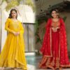 Embroidered Faux Blooming Party Wear Gown with Sequin Work and Dupatta