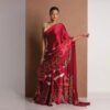 Japan satin saree with digital print and blouse by Pramukhmart