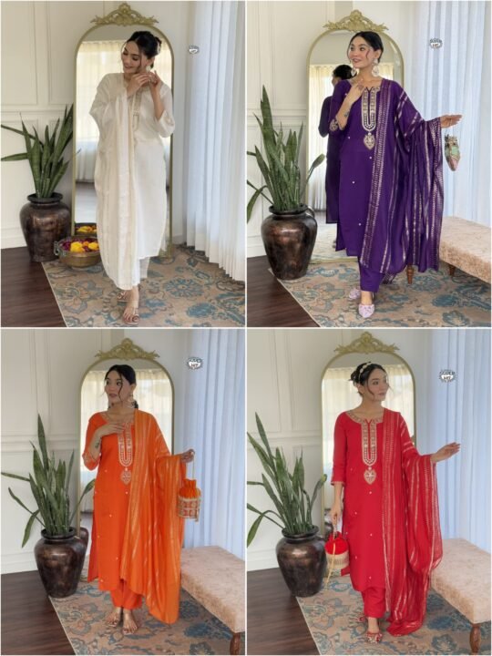 viscose chanderi kurti set