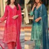 Elegant Chinon Silk Kurti Set with Embroidery and Dupatta – Pramukhmart