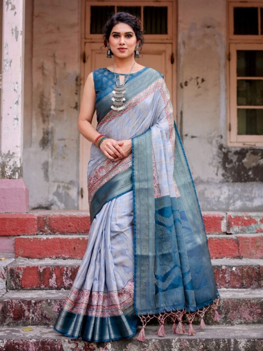 banarasi printed silk saree