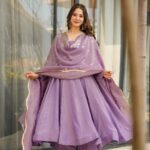 Kwaish Roman Silk Suit Set with Embroidered Cutwork Dupatta and Plazo