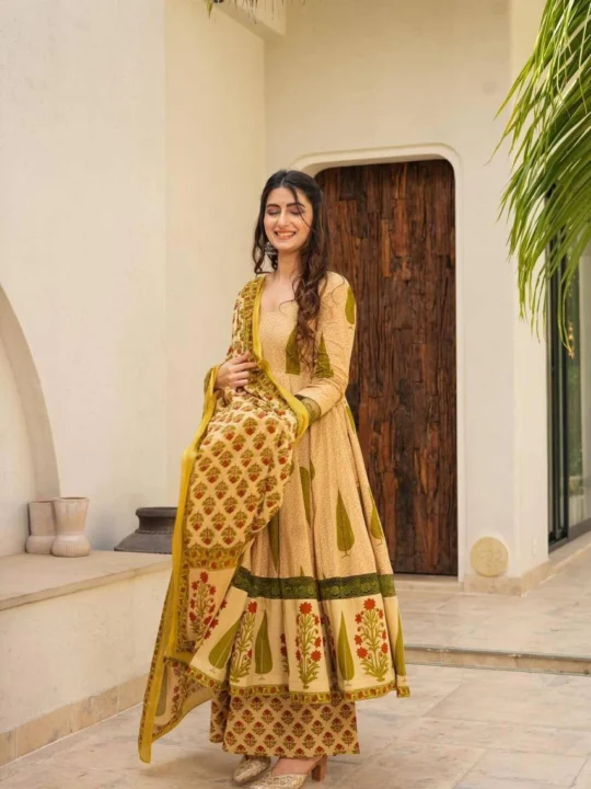 cotton mughal print suit