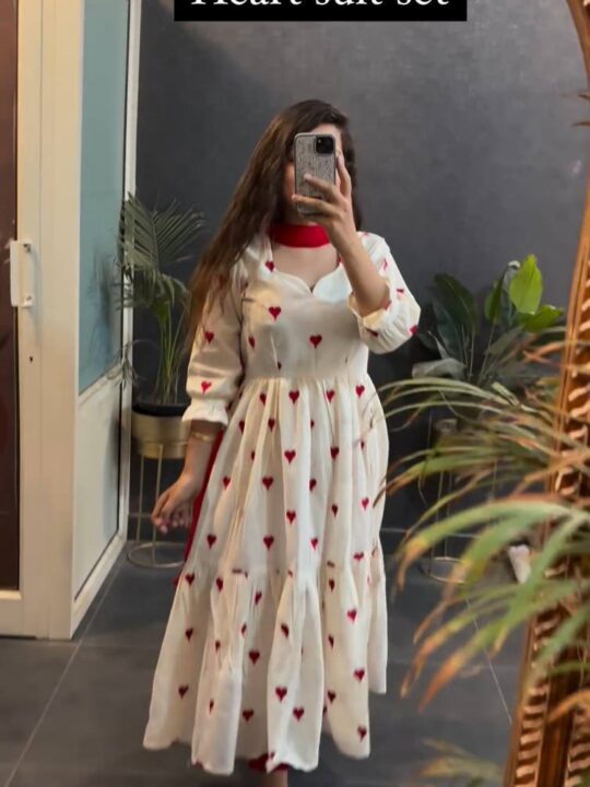 Elegant muslin party wear gown with dupatta for women