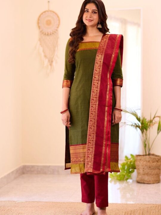 Full stitched cotton salwar suit set with dupatta for women – Pramukhmart