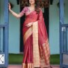 wine red chiffon saree