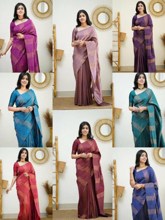 Elegant Jacquard Silk Saree with Soft Lichi Fabric and Rich Pallu – Pramukhmart