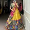 Tussar Silk Kalamkari Lehenga with Gotta Patti Dupatta – Pramukhmart