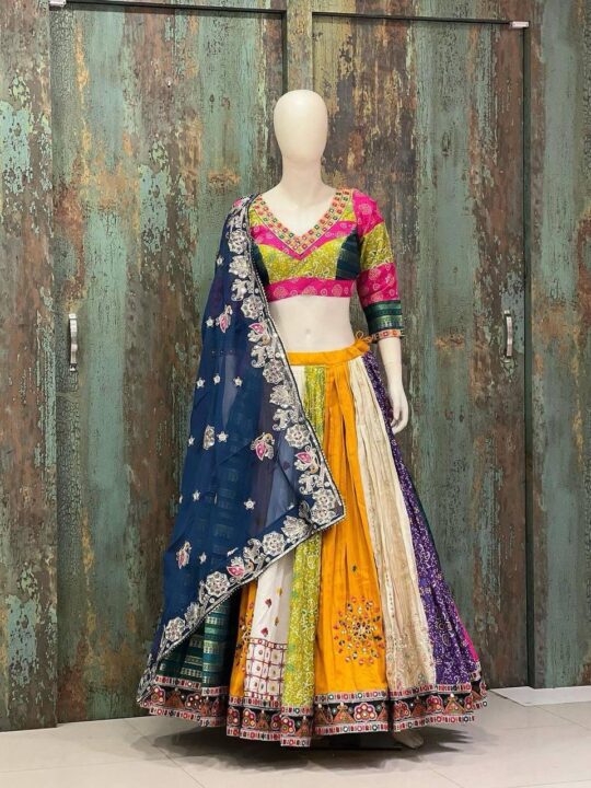Muslin cotton chaniya choli with real mirror work and georgette dupatta