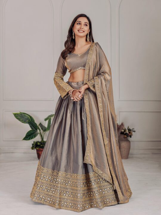 Bridal Fendi Embroidered Lehenga Choli with Dupatta – Pramukhmart