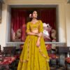 Georgette embroidered lehenga choli with dupatta and sequin work – Pramukhmart